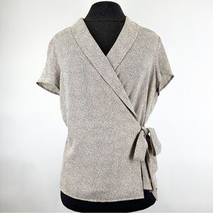 Adrianna Papell, Medium, Cream Blouse w/ Black Dots, Great Condition